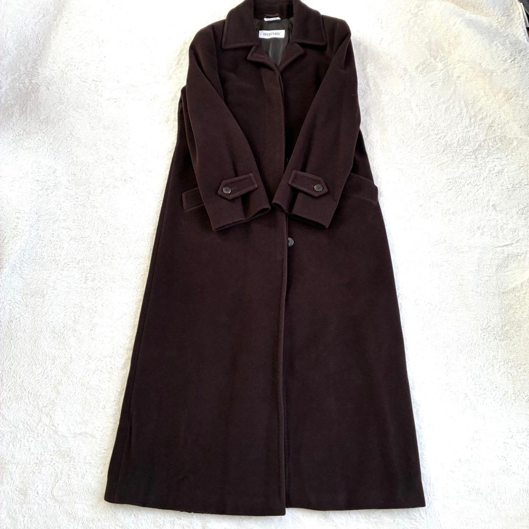 マックスマーラ マキシ丈コート 大きいサイズ カシミヤアンゴラ混 イタリア製