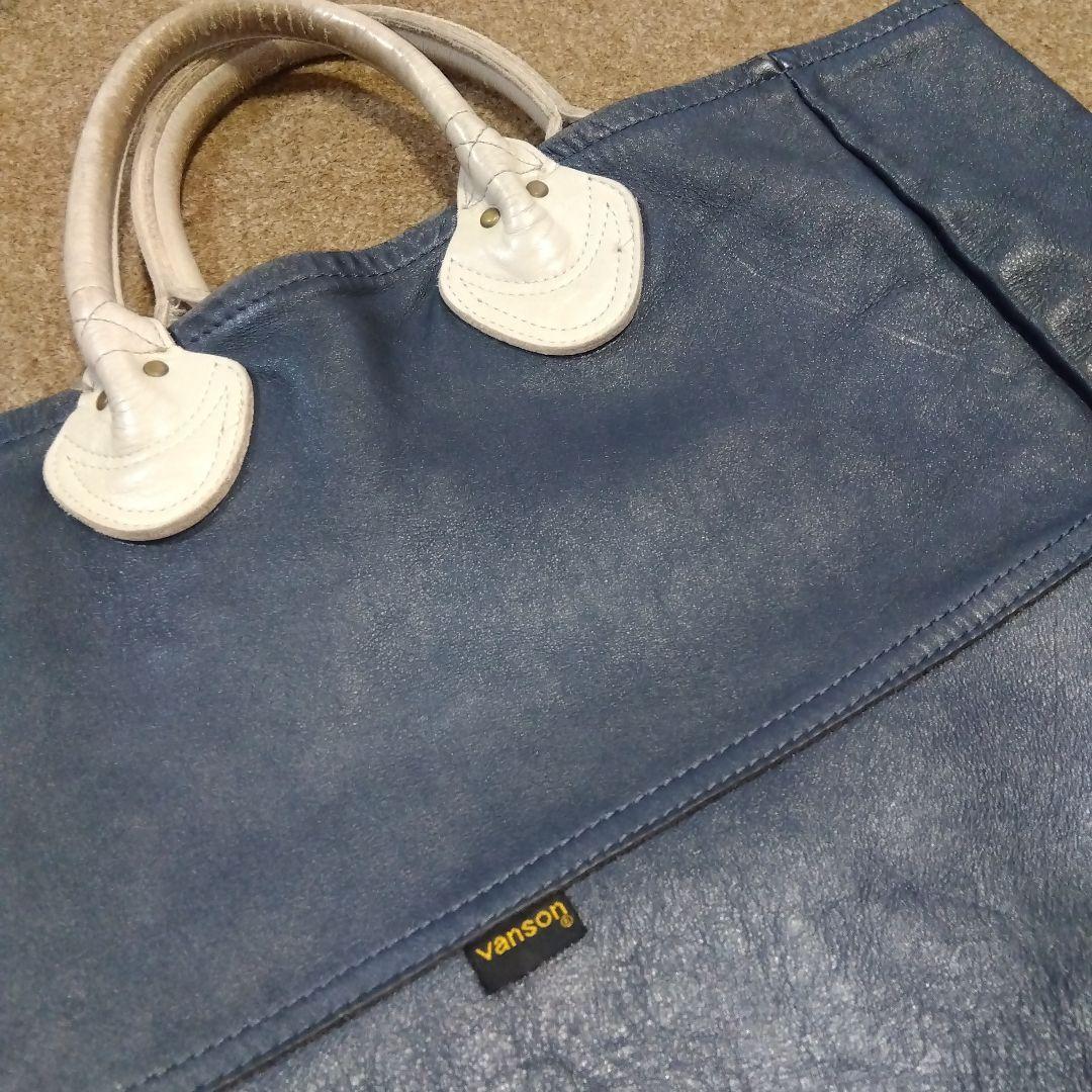 VANSON トートバッグ ネイビー