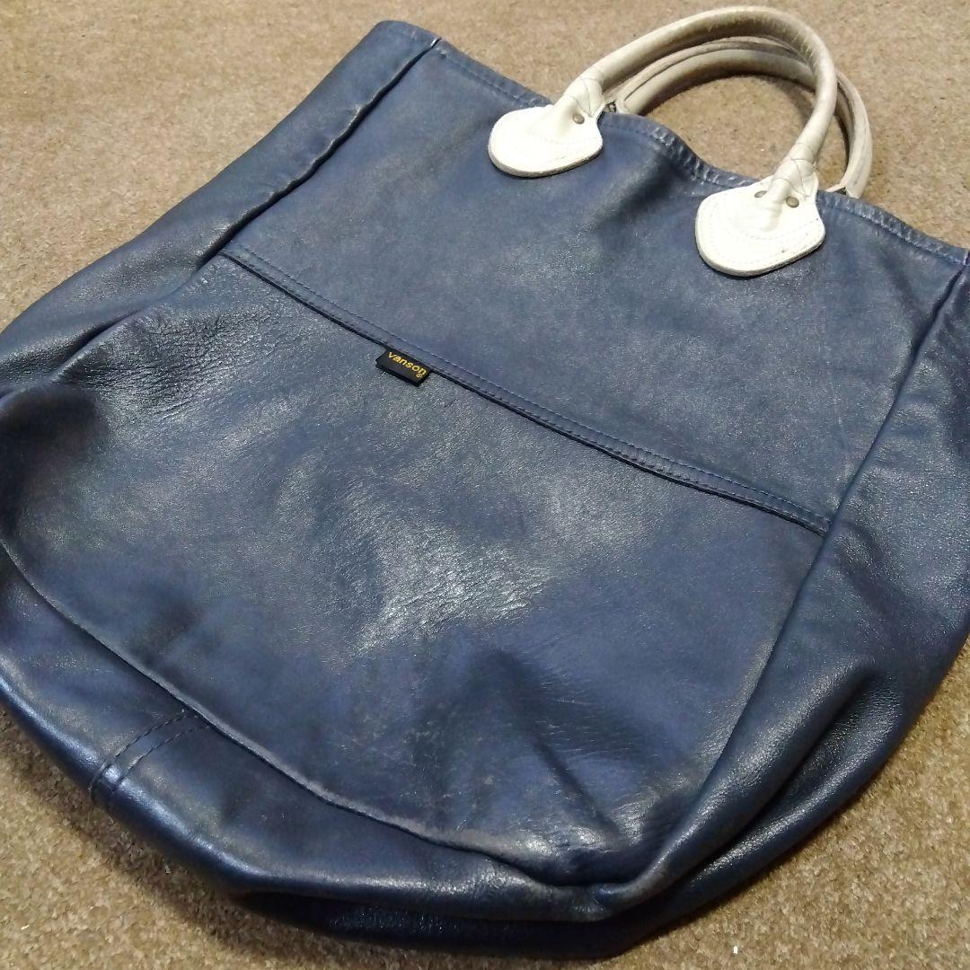VANSON トートバッグ ネイビー