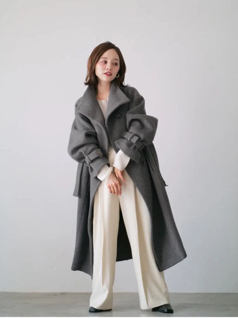 ★COHINA★田中亜希子さんコラボセミダブルウールロングコート-regular