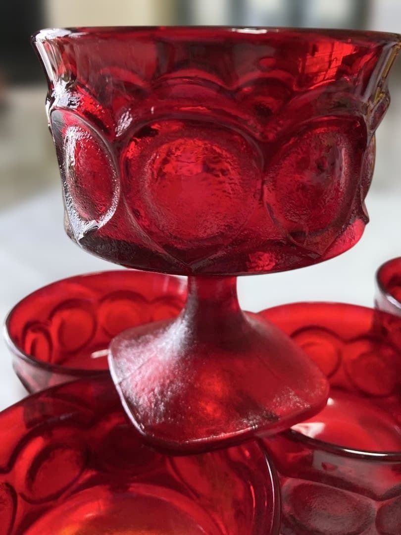 レッドシャーベットグラス　6個セット