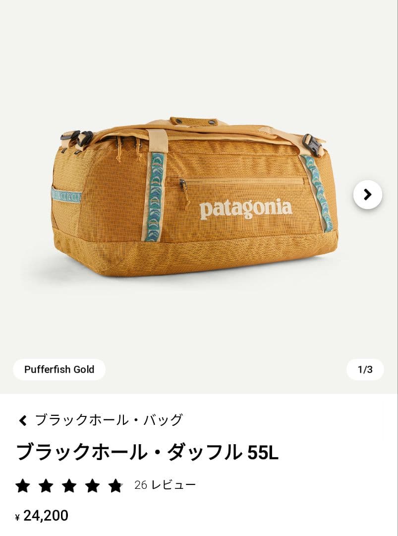 patagonia パタゴニア ブラックホール ダッフル 55L