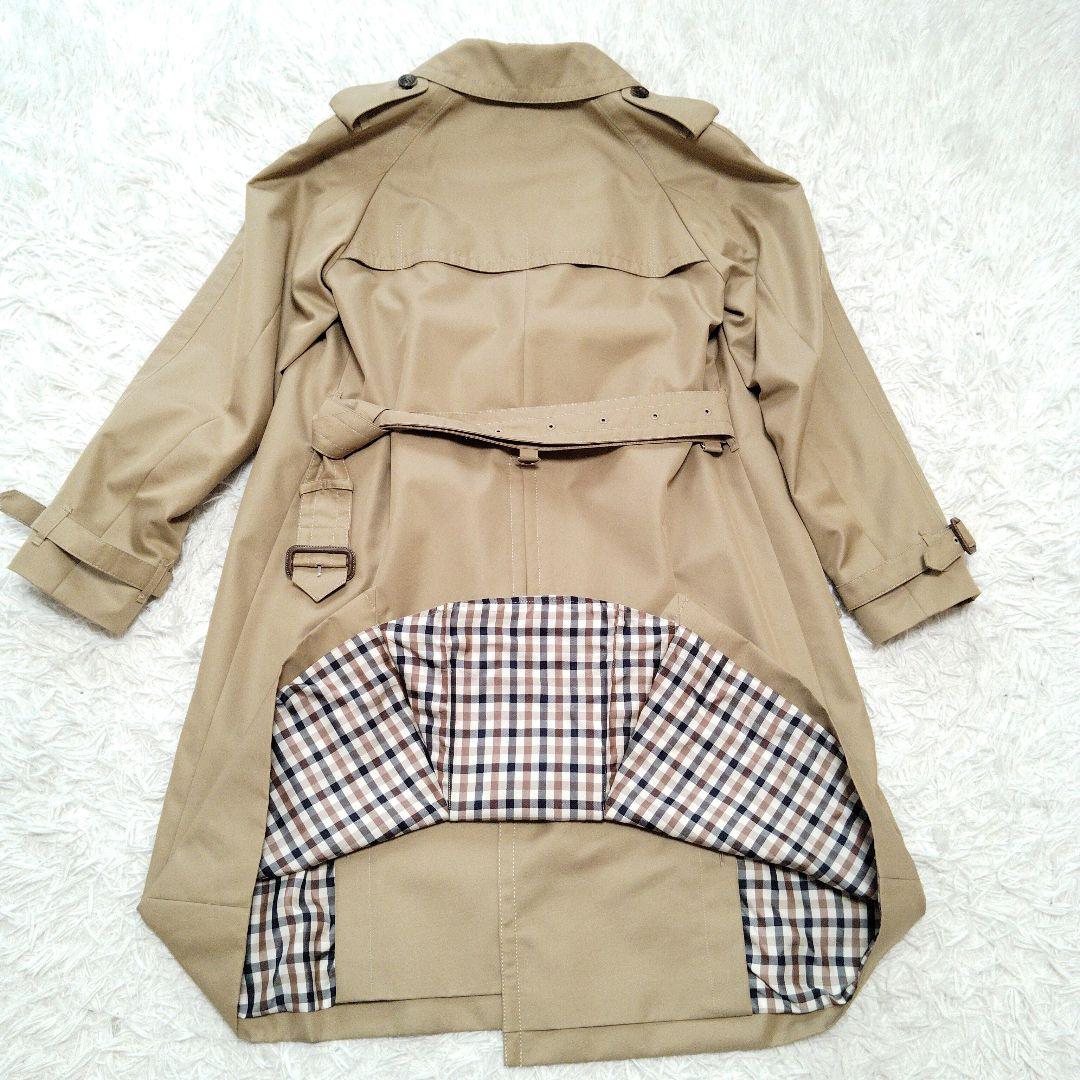 【美品】アクアスキュータム☆現行　ユニオンジャック　チェック　トレンチコート