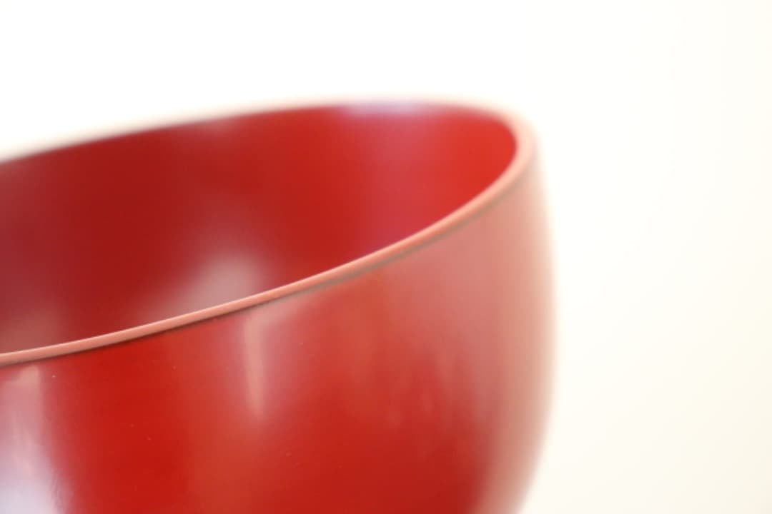 未使用・箱入　佐藤阡朗（せんろう）　大朱椀　朱塗　漆器