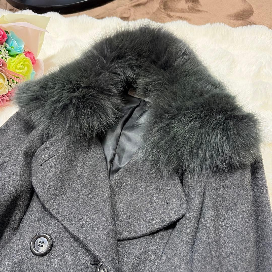 美品 BARNEYS NEWYORK カシミヤ100％ フオックスファー コート
