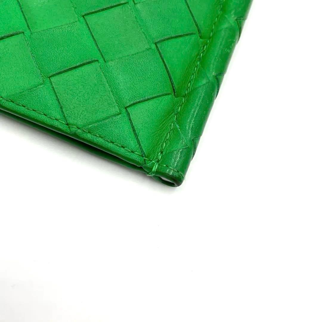 【希少色】ボッテガヴェネタ マネークリップ マキシイントレチャート 緑