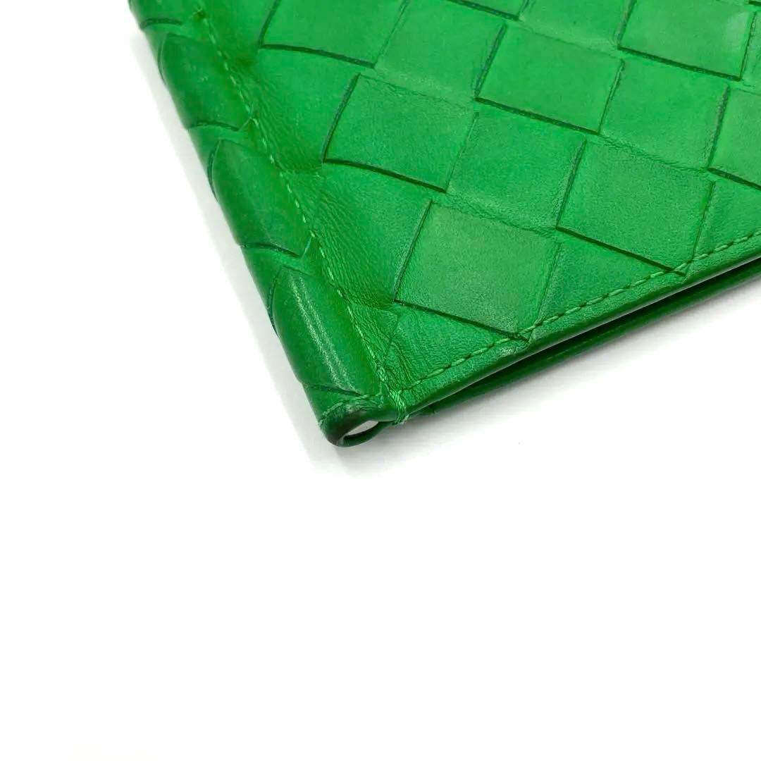【希少色】ボッテガヴェネタ マネークリップ マキシイントレチャート 緑