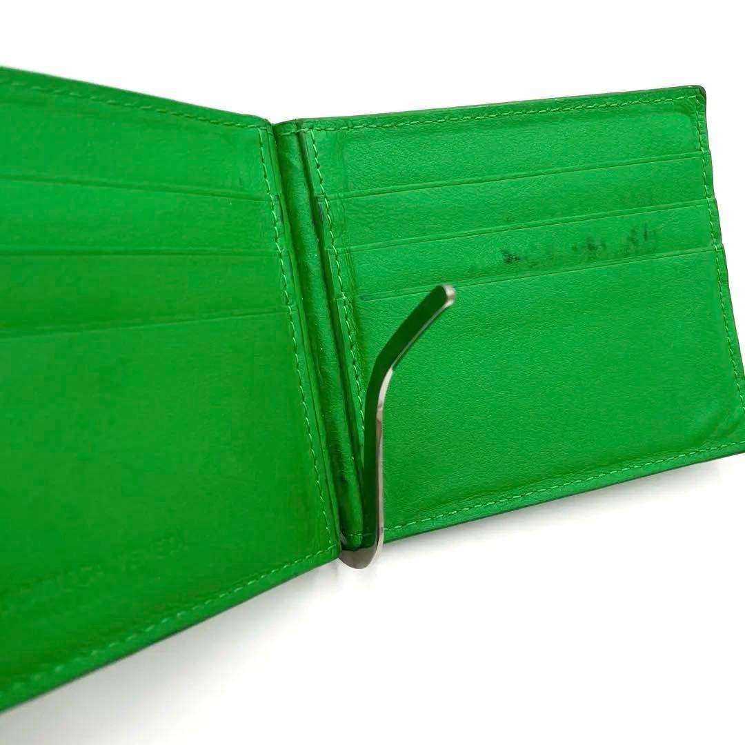 【希少色】ボッテガヴェネタ マネークリップ マキシイントレチャート 緑