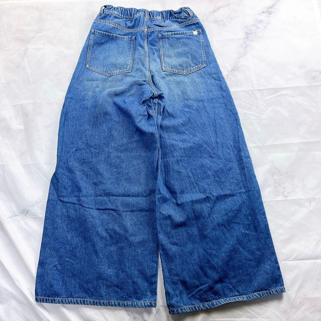 極美品✨MaxMara weekEND 全面ロゴ ワイドデニム パンツ フレア