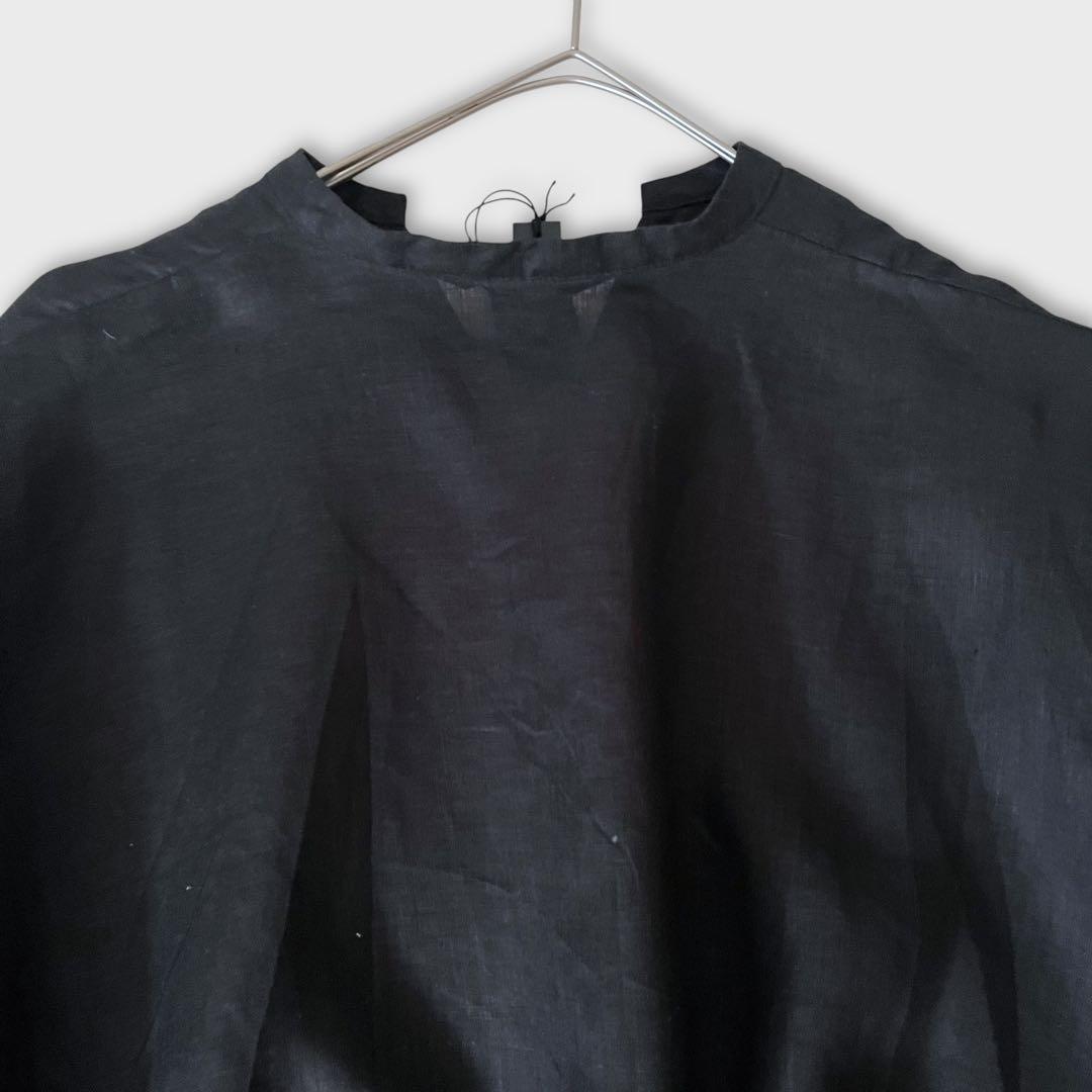 新品未使用 mizuiroind 25SSリネンスタンドカラーコクーンシャツ