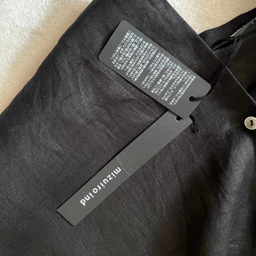 新品未使用 mizuiroind 25SSリネンスタンドカラーコクーンシャツ