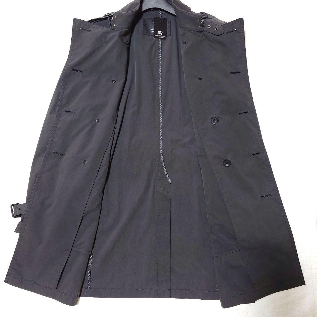 【美品】バーバリーブラックレーベル トレンチコート 黒 LL 薄手 春物