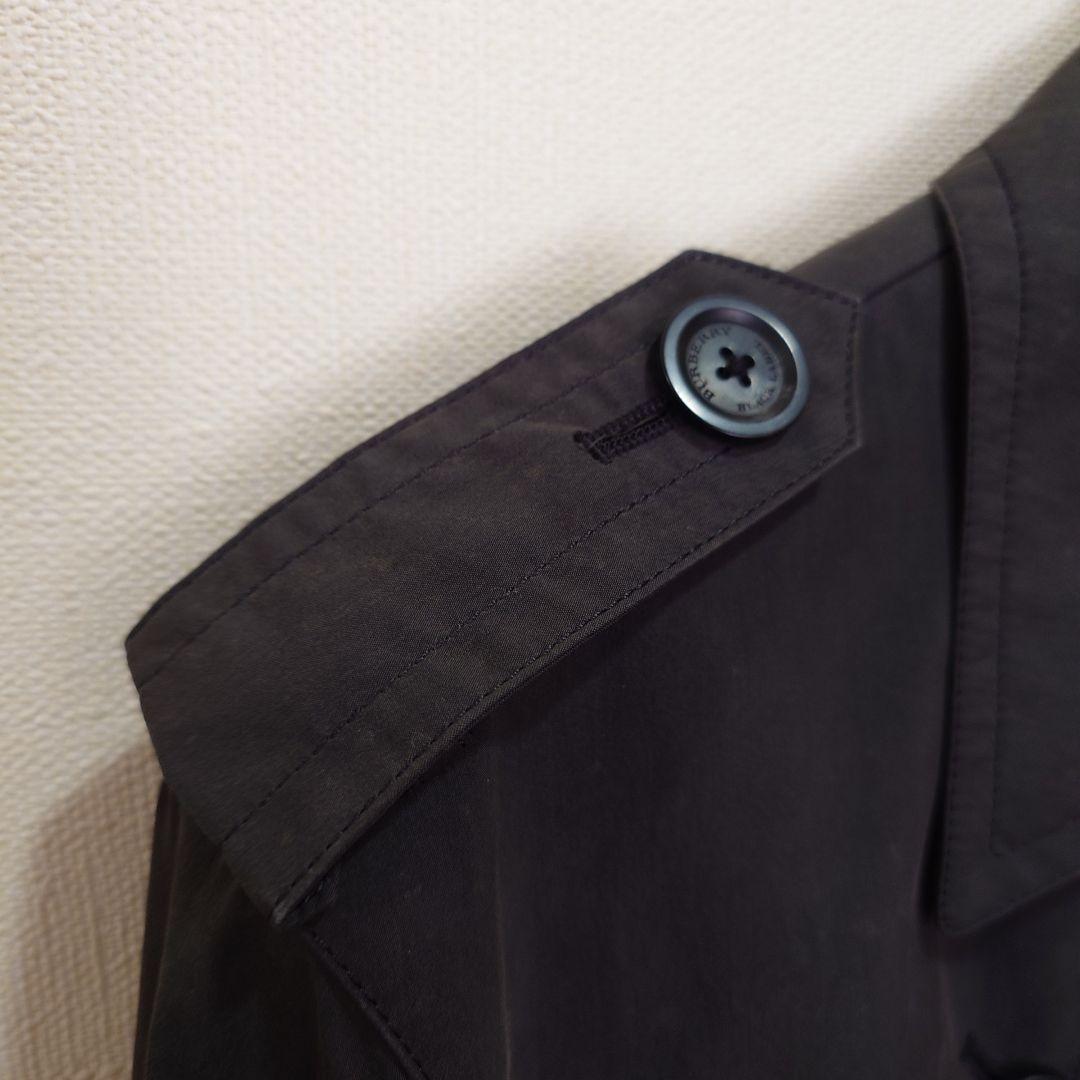 【美品】バーバリーブラックレーベル トレンチコート 黒 LL 薄手 春物