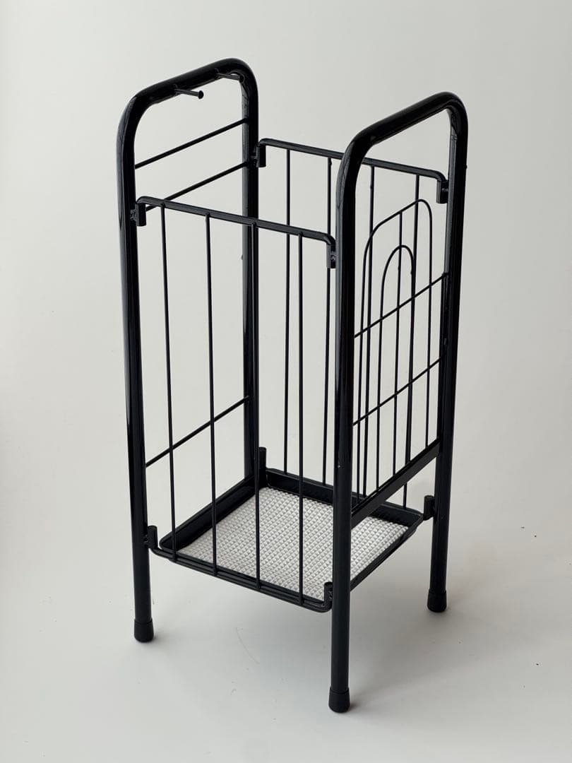 ポストモダン デッドストック ブラック 金属製 傘立て ヴィンテージ