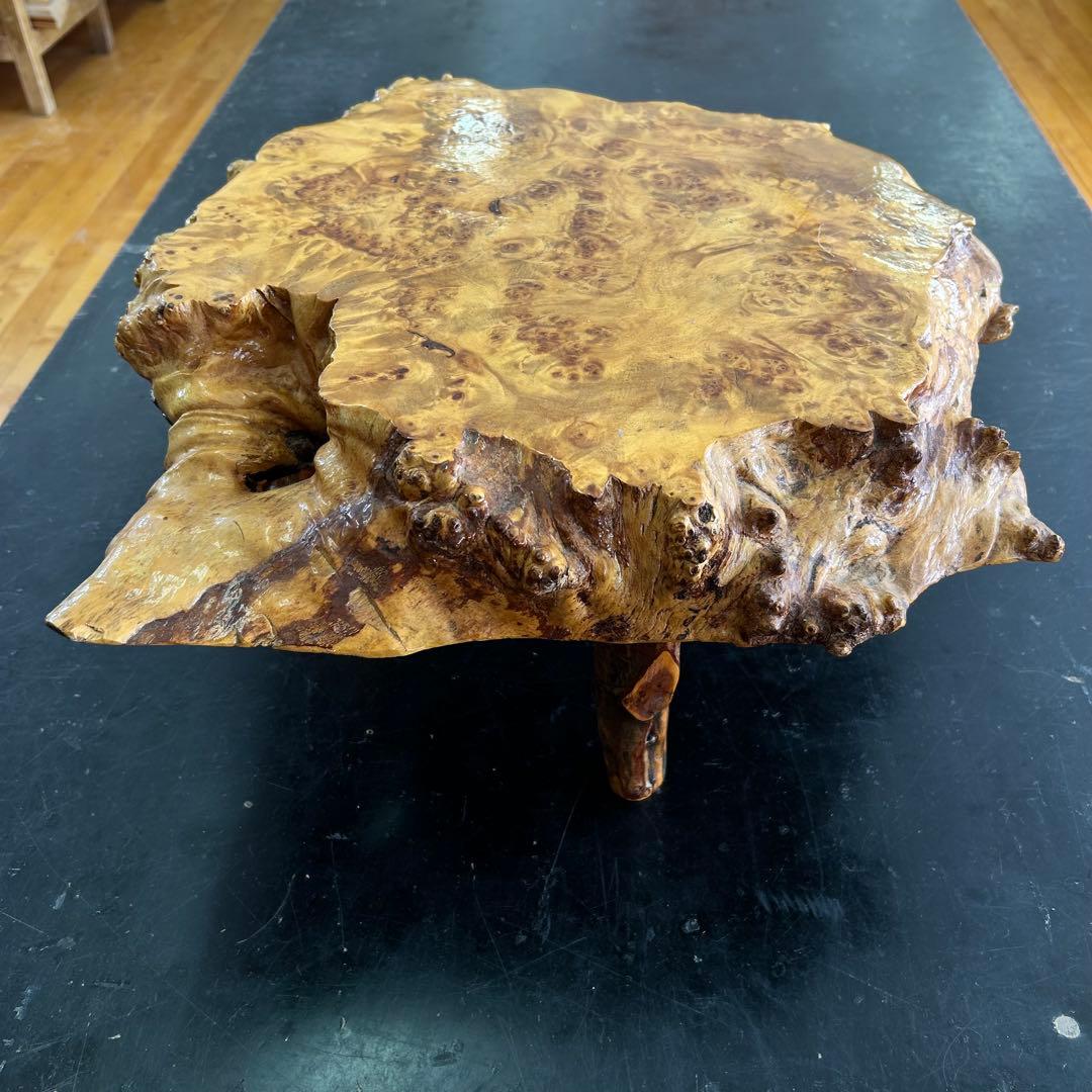 こぶ 無垢 一枚板 天然木 座卓 ローテーブル 鉢台 b