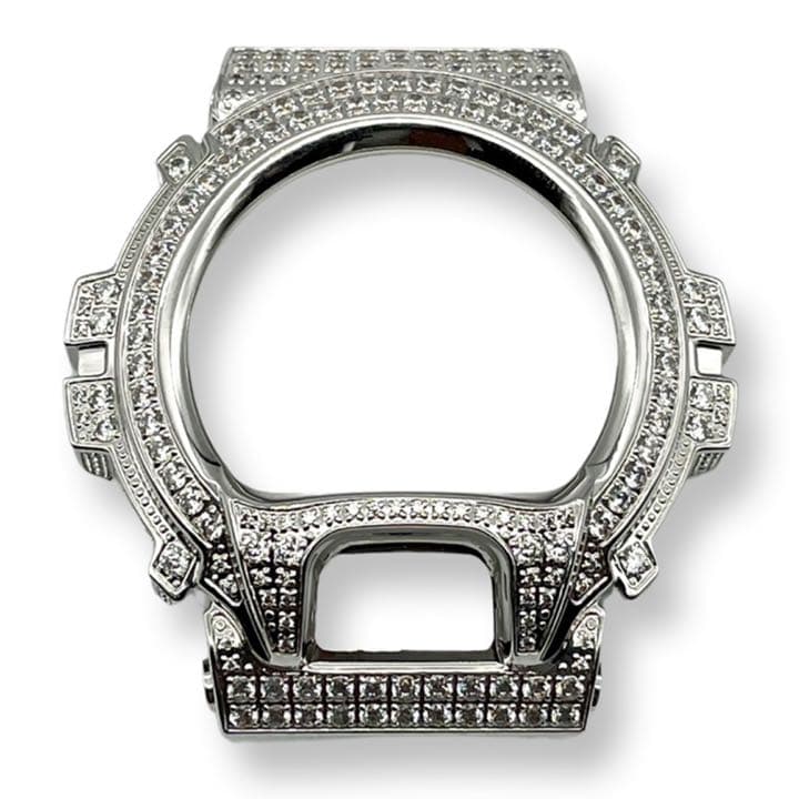 Iced-Out DW-6900用ベゼル CZシルバー