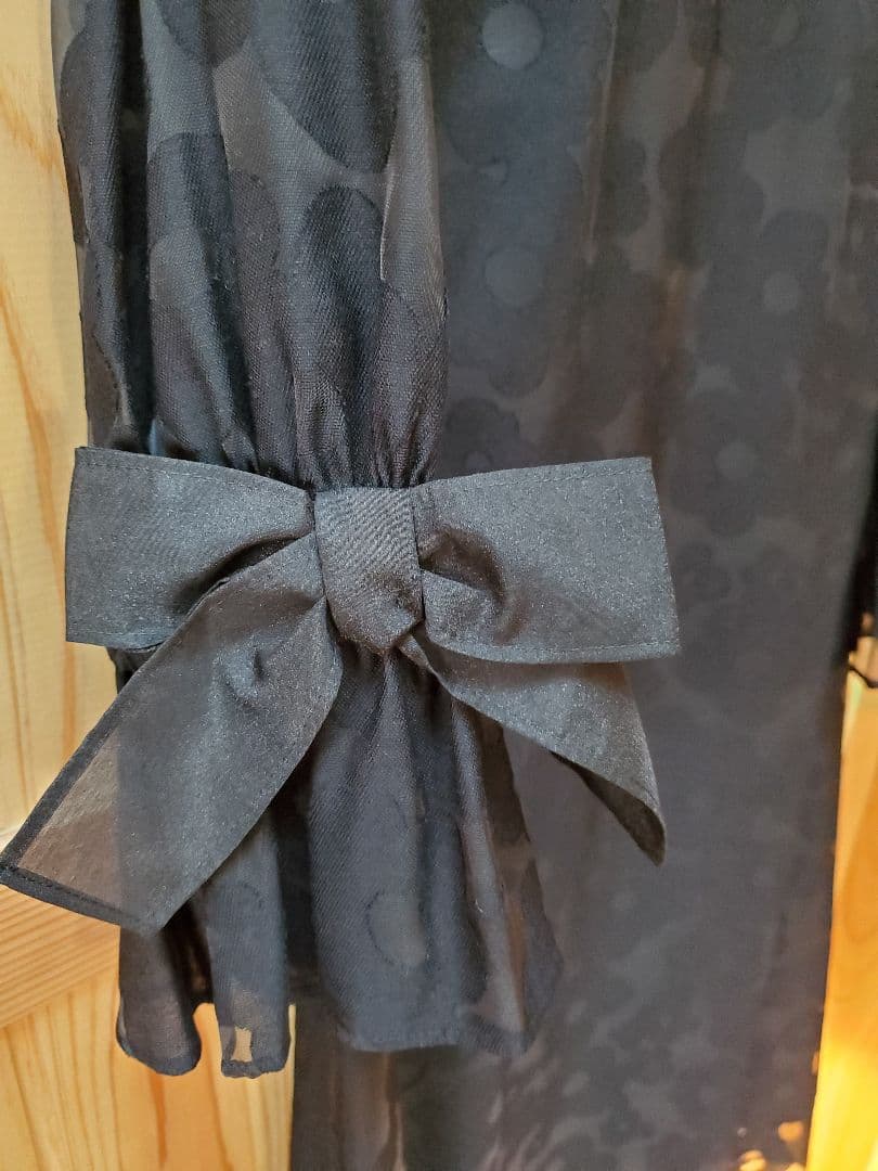 お値下げしました！エムズグレイシー♡ リボン付きワンピース　ブラック　42