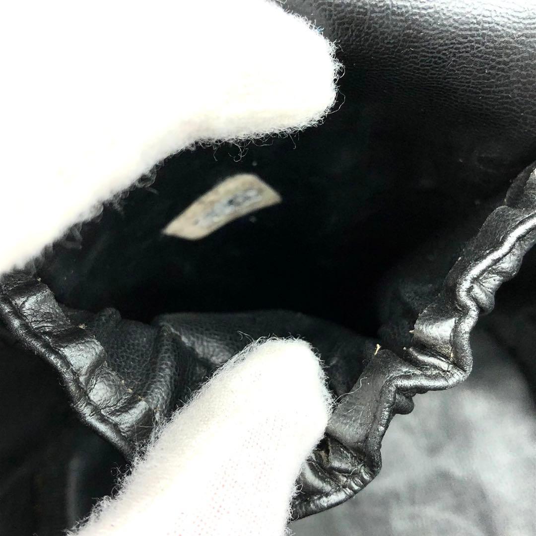 シャネル バニティバッグ ビコローレ ココマーク ゴールド金具 ラムスキン 黒