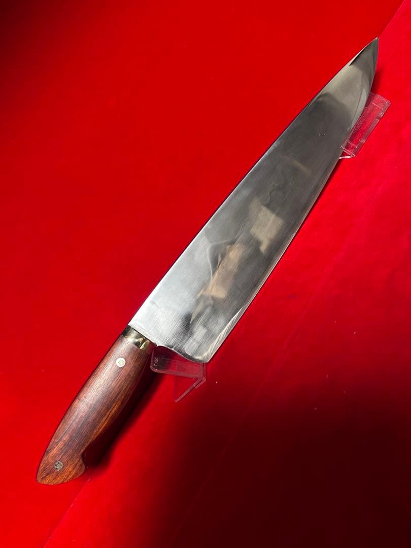 01473 包丁　洋牛刀　本焼　富士山波紋　スウェーデン鋼K990 鏡面仕上げ