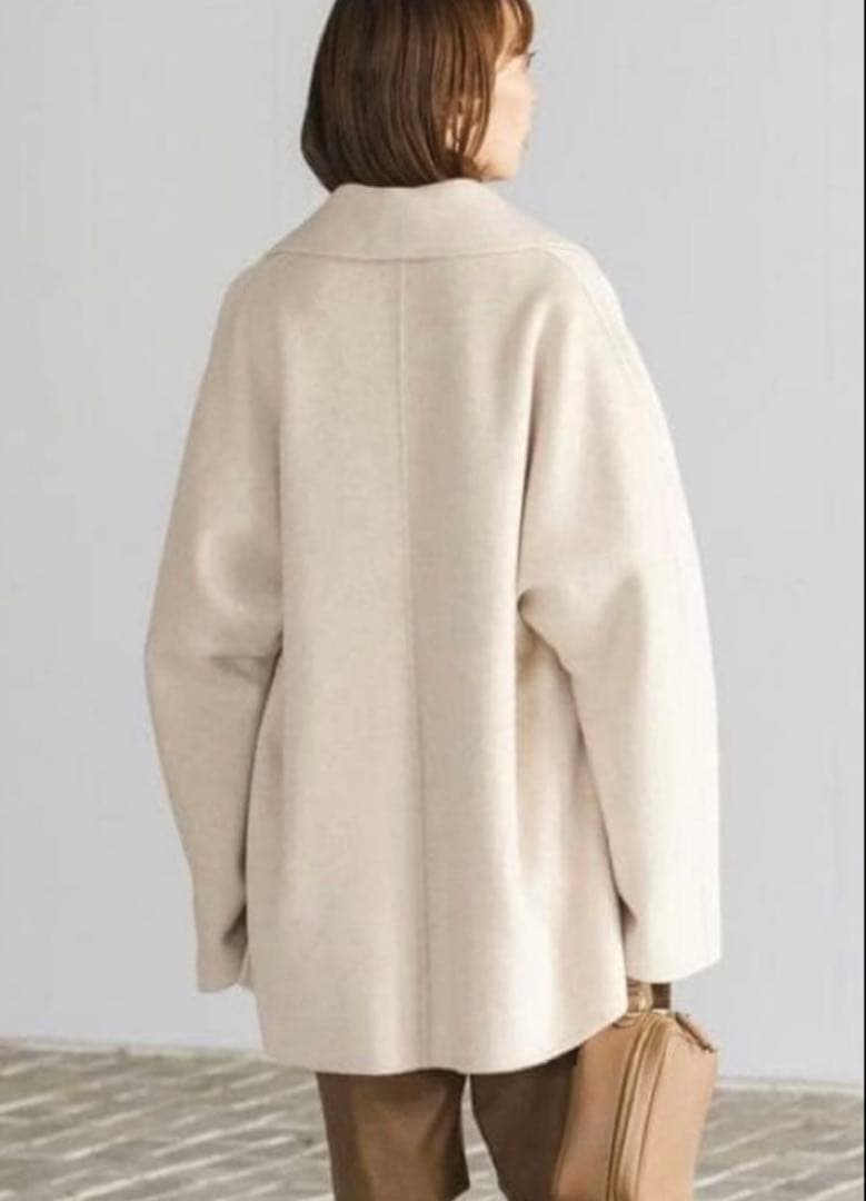 NOBLE キャメルミックスリバージップコート ホワイト 36