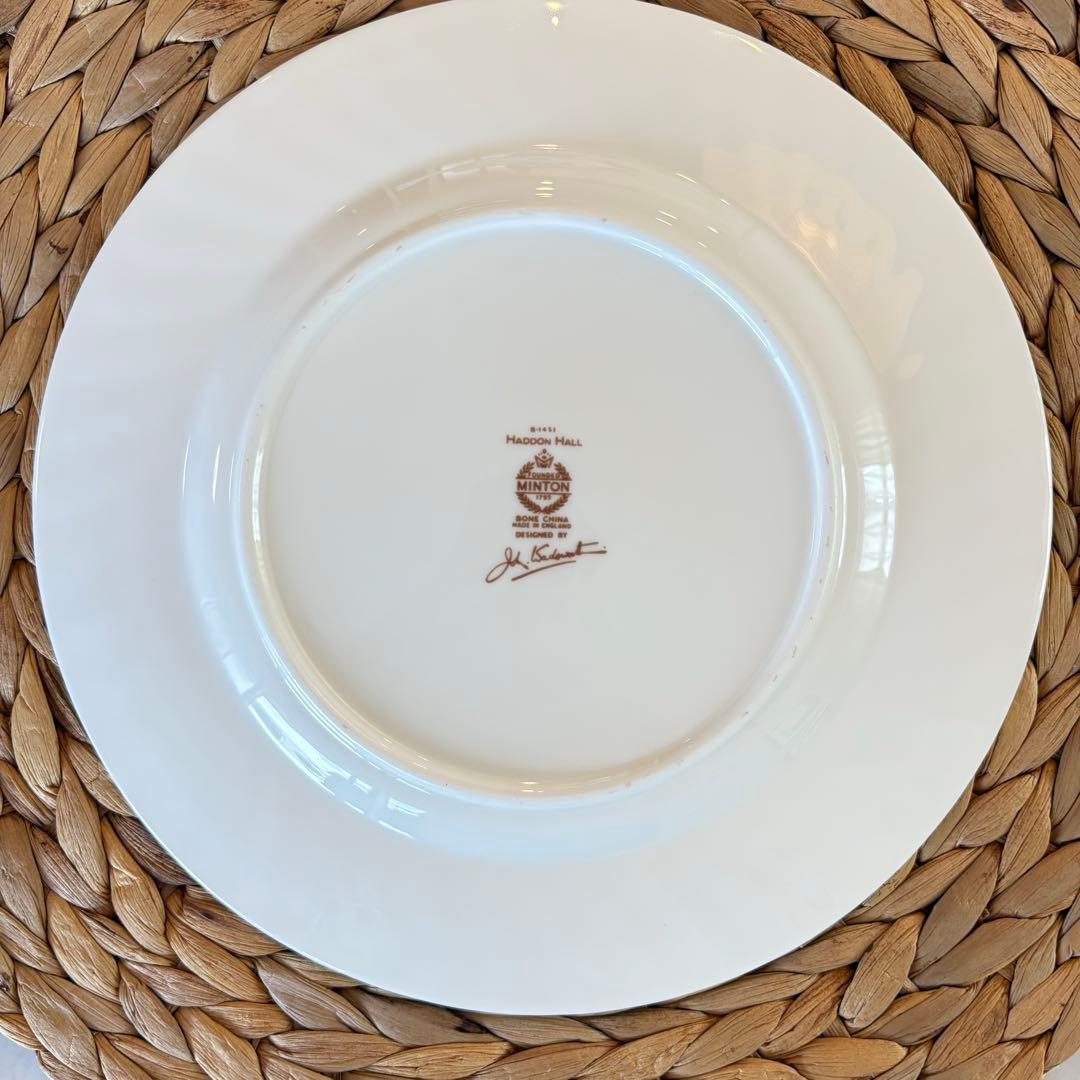 【美品】ハドンホール　グリーン　23cm 皿 ６枚セット ミントン