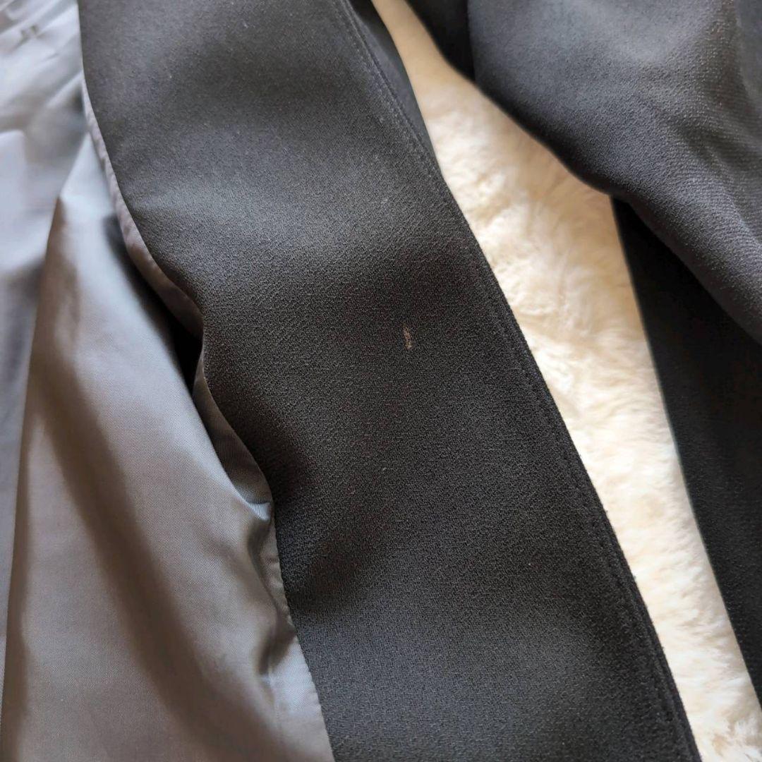 東京ソワール　ノーカラーロングコート　ブラック　冠婚葬祭　羽織り