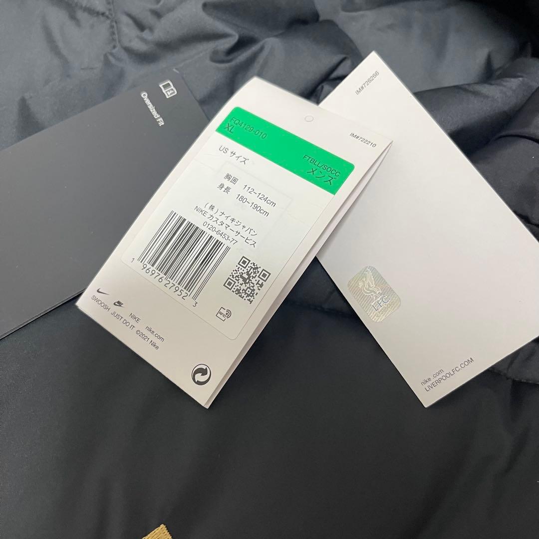 【未使用タグ付】 ナイキ× レブロン × リバプール ベンチコート 黒 XL