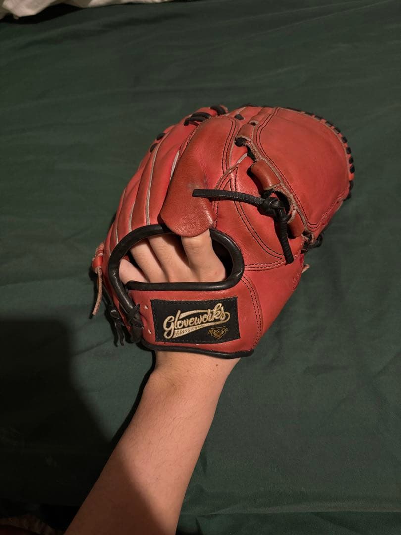 Glove works 硬式グローブ レッド