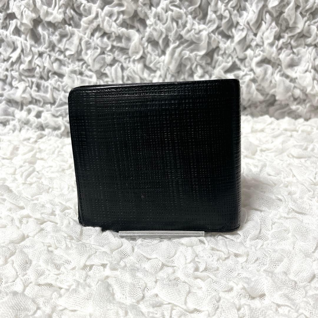 箱付美品✨LOEWE アナグラム　レザー 二つ折り財布　ロエベ　小銭入れ付　黒
