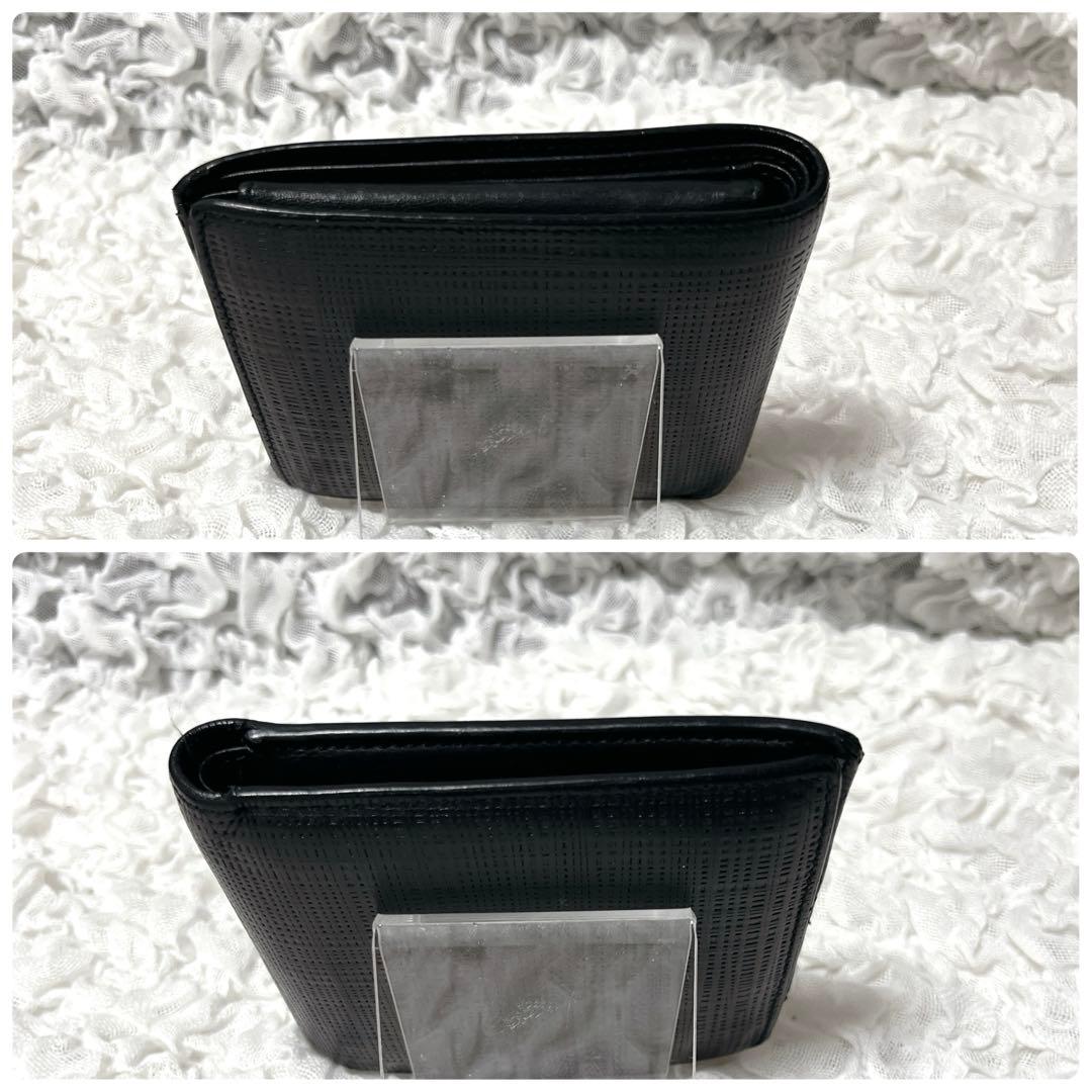 箱付美品✨LOEWE アナグラム　レザー 二つ折り財布　ロエベ　小銭入れ付　黒