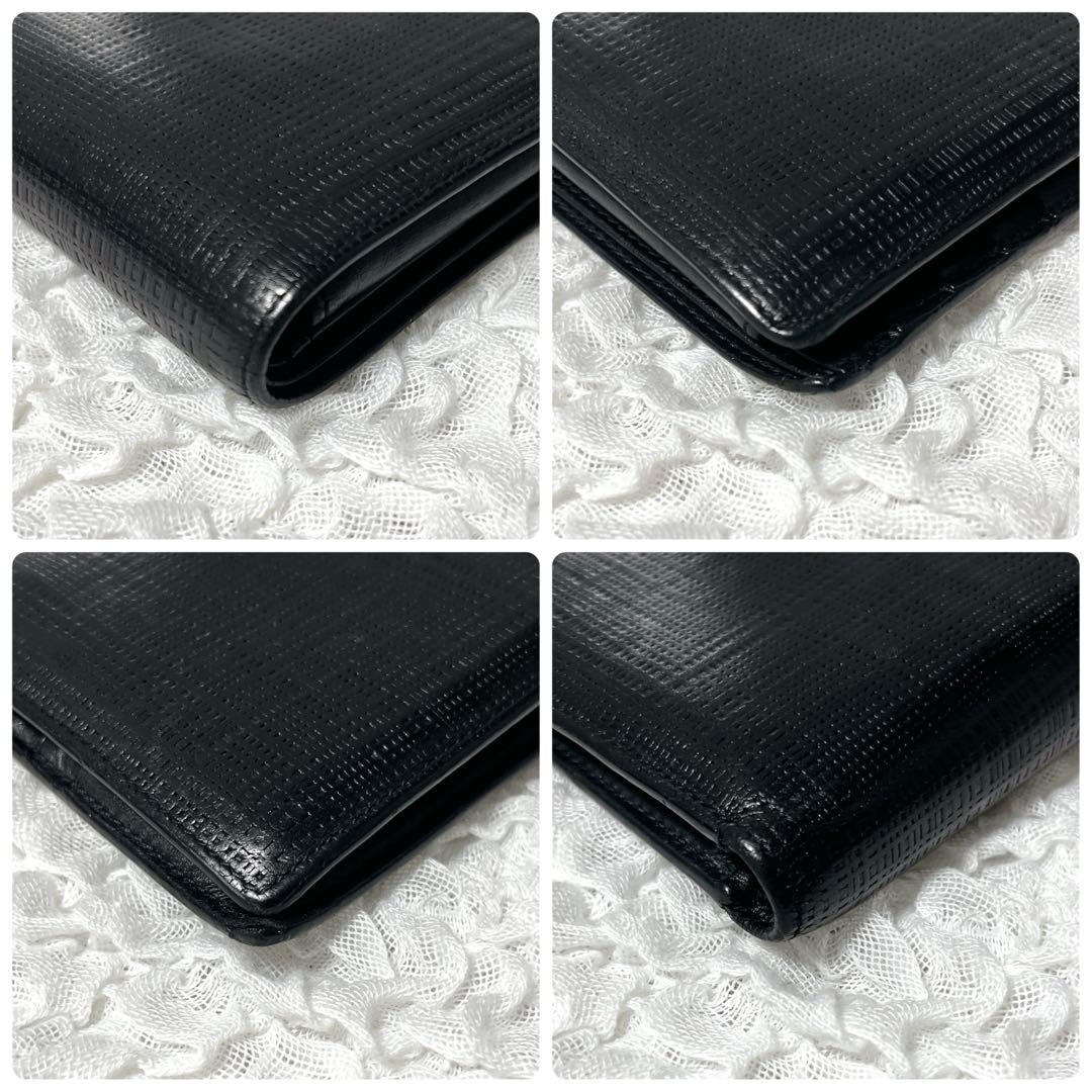 箱付美品✨LOEWE アナグラム　レザー 二つ折り財布　ロエベ　小銭入れ付　黒