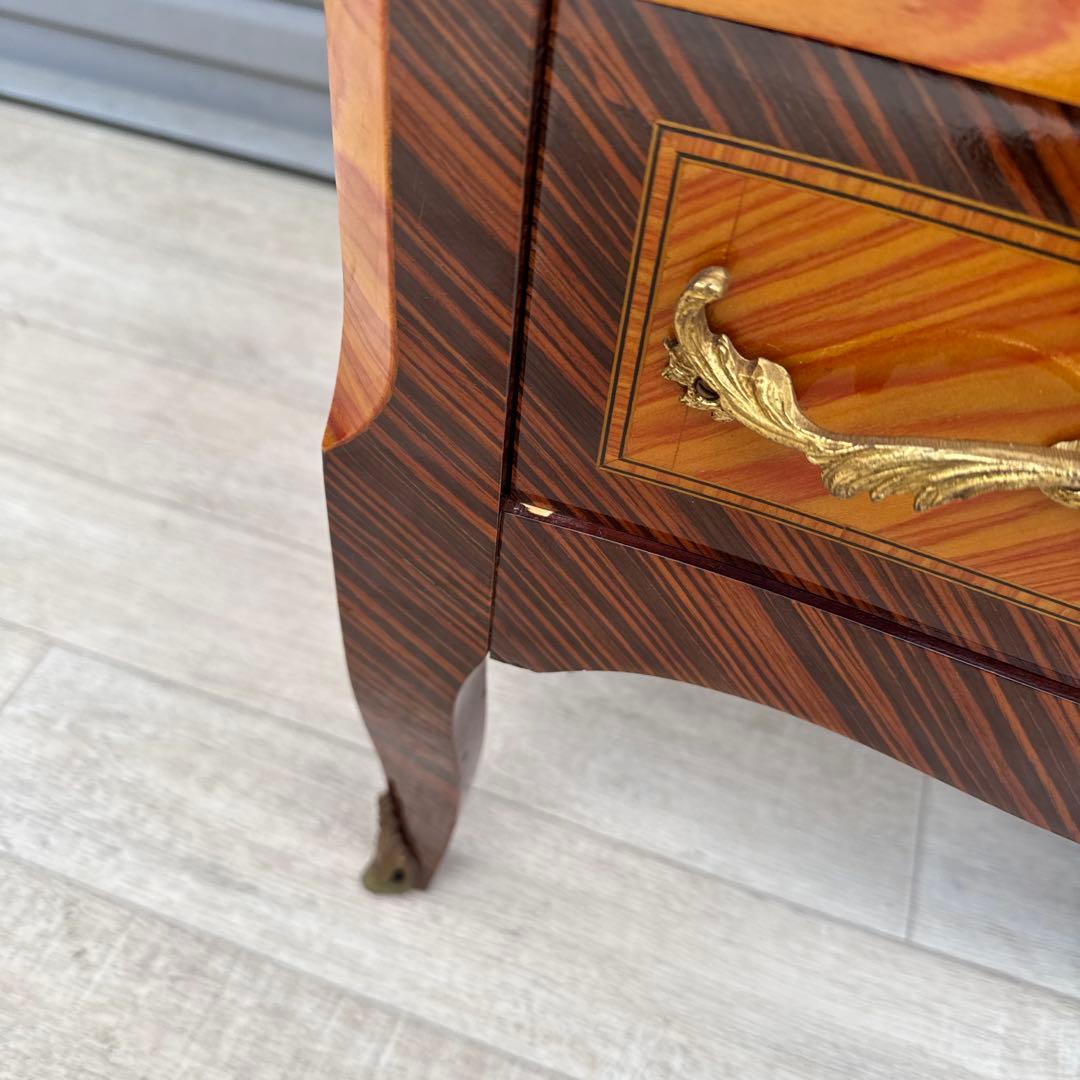 イタリア　7段　7杯　ハイチェスト　猫脚　象嵌細工