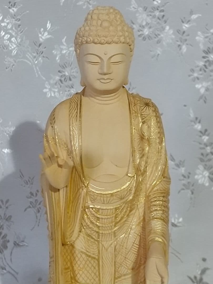 阿弥陀如来立像 5寸 像のみ #547 木彫 仏像