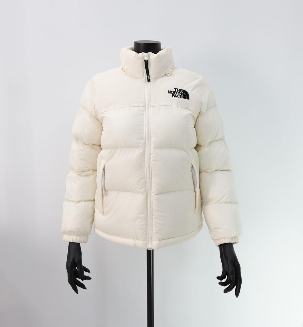 L/クリーム/韓国ヌプシ ダウンジャケット/レディース/ザノースフェイス/白近い
