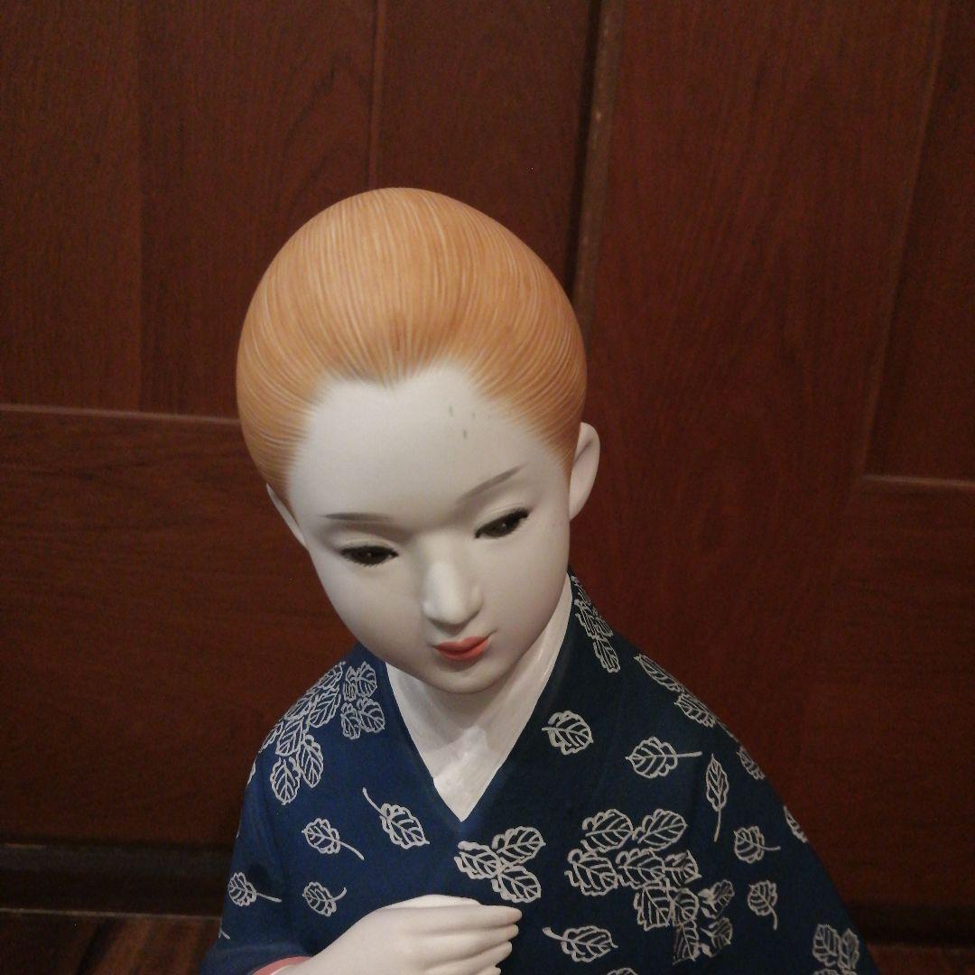 博多人形　 藍染の女 冨己子作