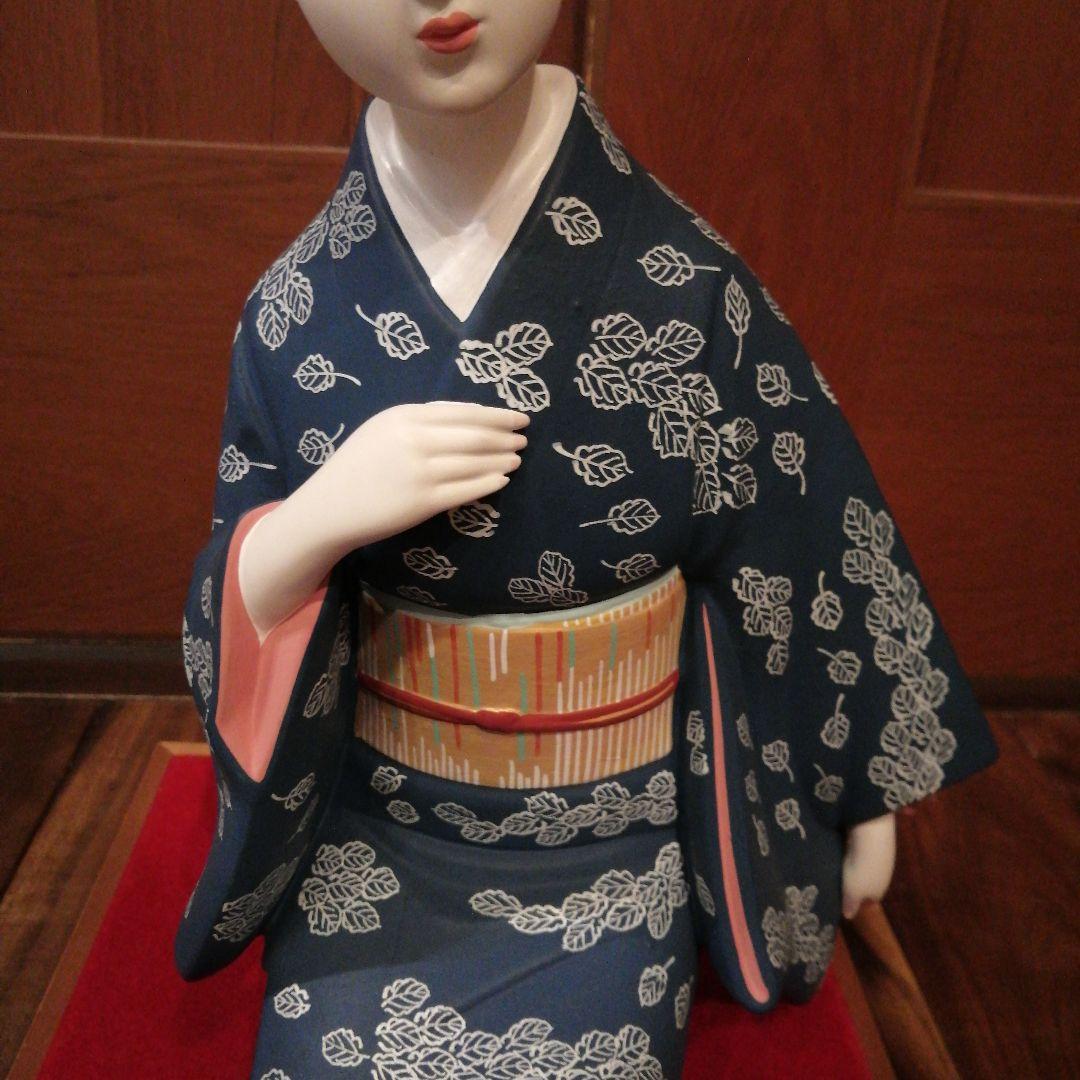 博多人形　 藍染の女 冨己子作