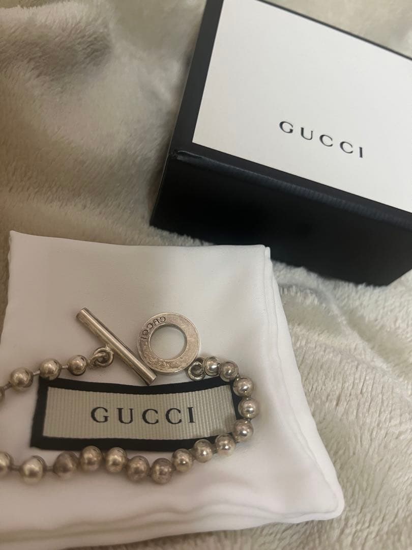 GUCCI シルバービーズブレスレット　トグル ボールチェーン シルバー