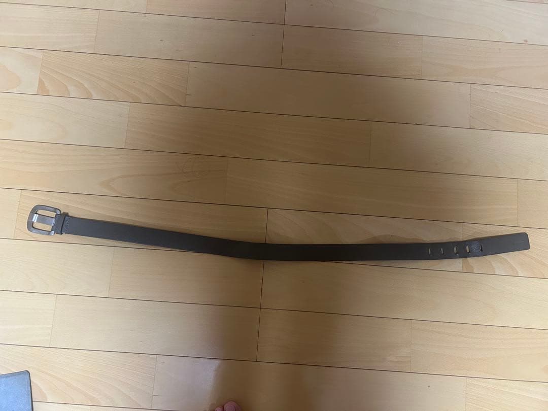 dior homme ディオール　85 グレージュレザー ベルト メタルバックル