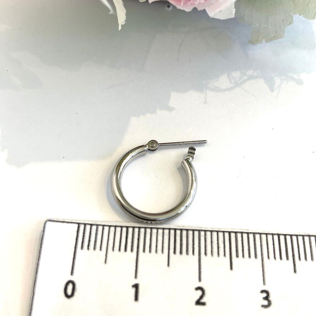 pt900(プラチナ)パイプフープ2 × 15片方ピアス新品