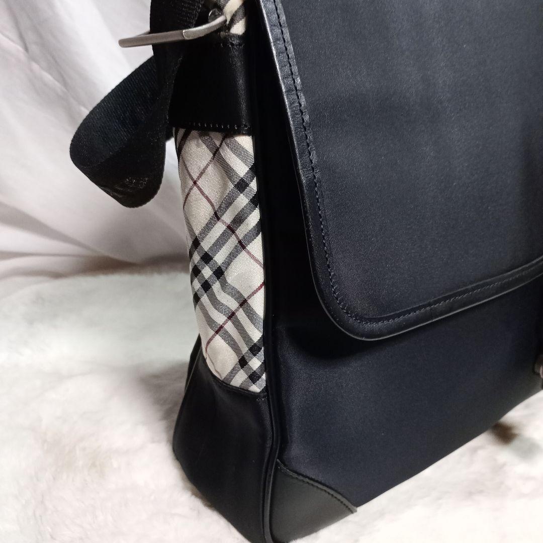 バーバリーブラックレーベル メッセンジャーバッグ ノバチェック 刻印 斜め掛け