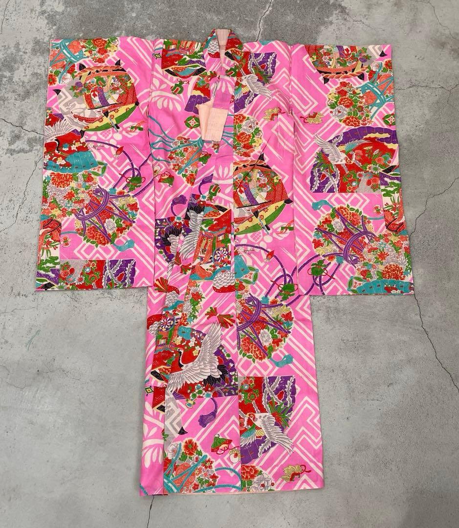 七五三　3歳着物 アンティーク着物【K3-19】