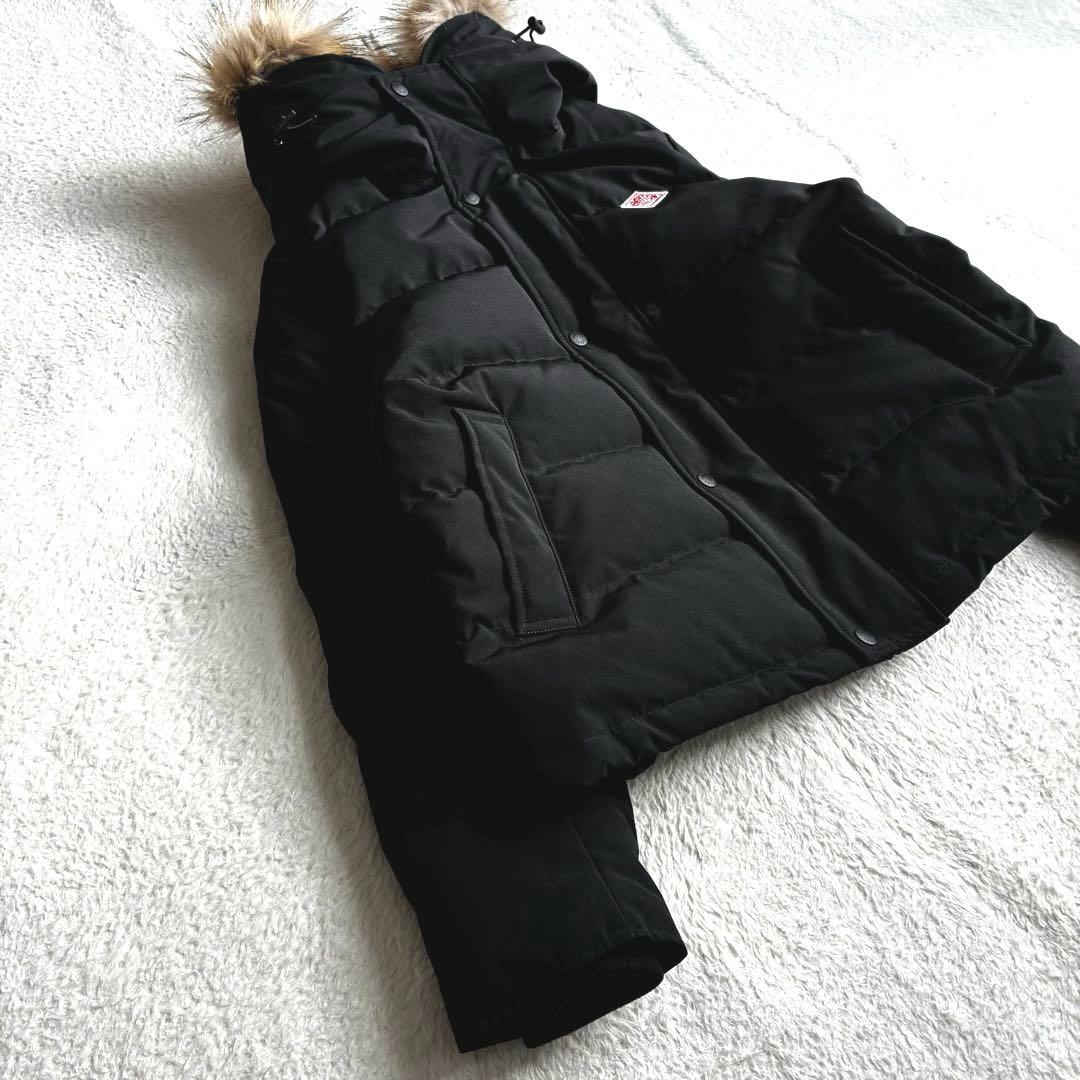 美品 ダントン Bshop ダウンジャケット 黒 ファーフード付き レディース