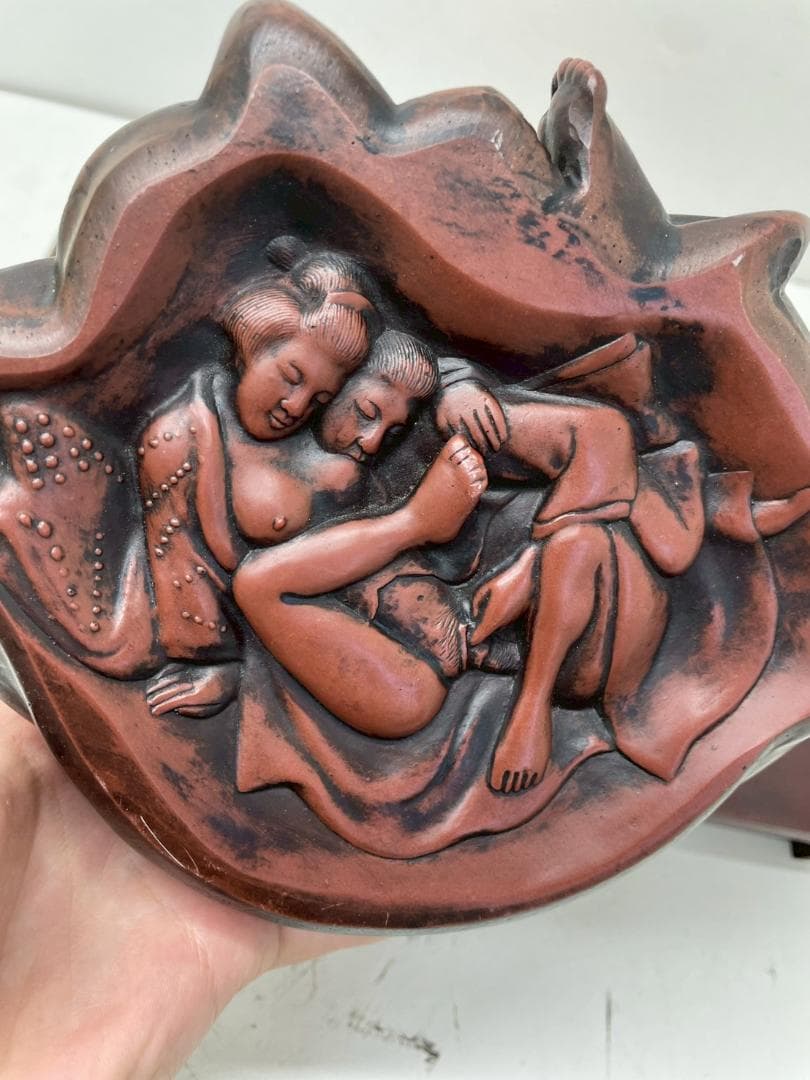 A◆布袋様　置物　開運　招福　インテリア　アンティーク　レトロ　座布団付き