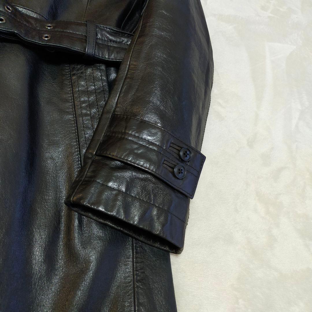 TORNADO MART　リアルファー　バッファローレザー　ロングコート　L