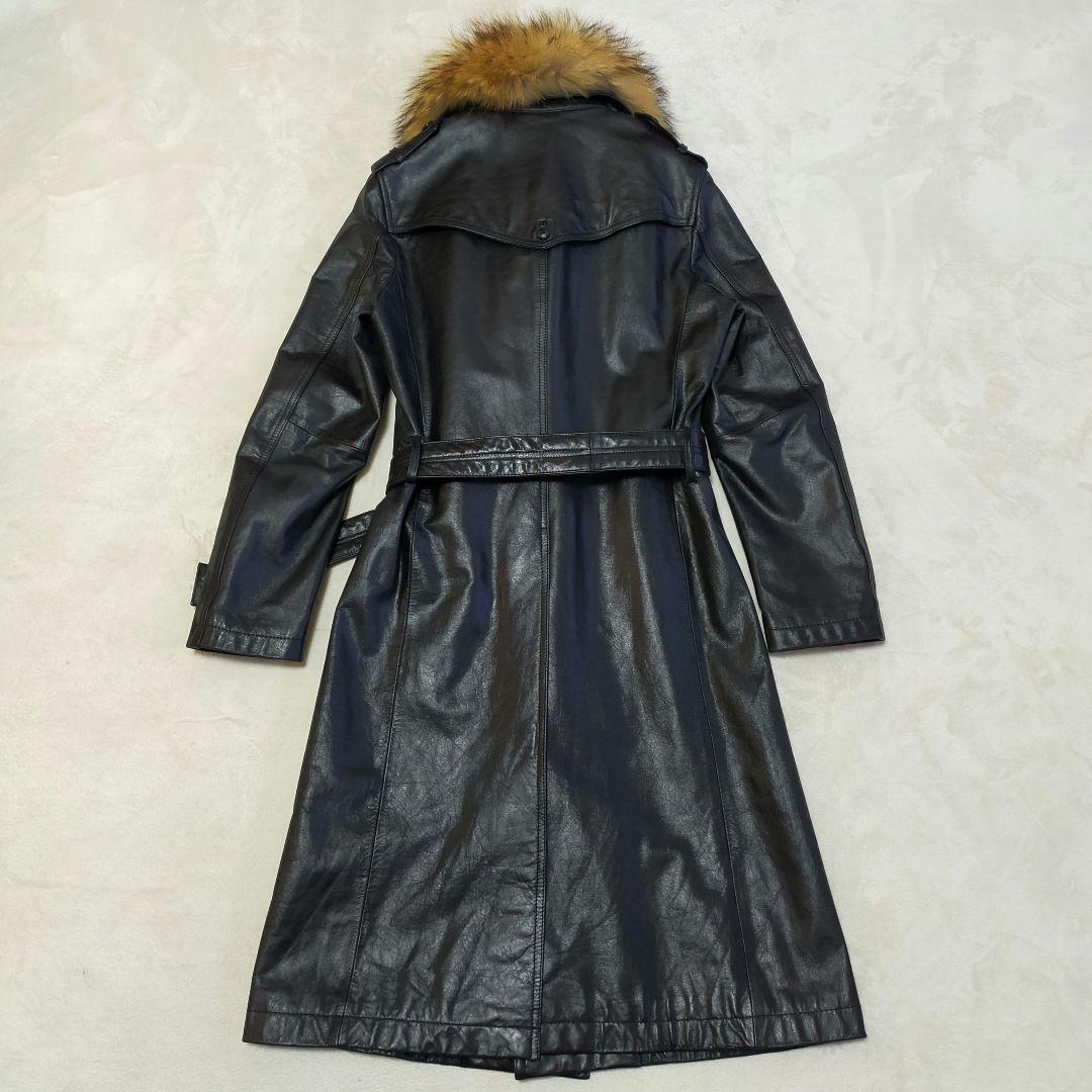 TORNADO MART　リアルファー　バッファローレザー　ロングコート　L