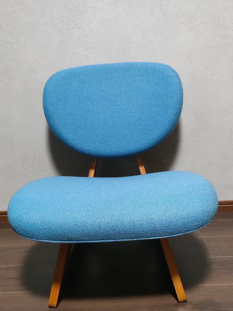 ★値下げ交渉歓迎　天童木工　低座椅子　水色　椅子　チェア　低座イス　Tendo