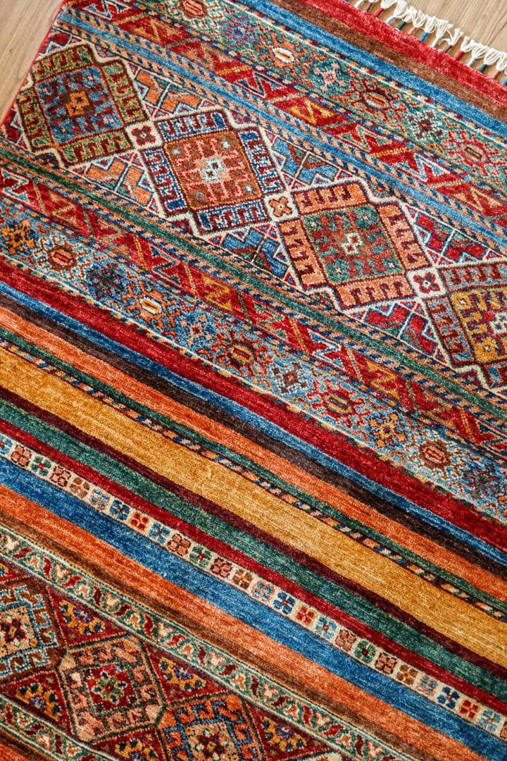 アフガニスタン ガズニーウール 手織り絨毯 ペルシャ