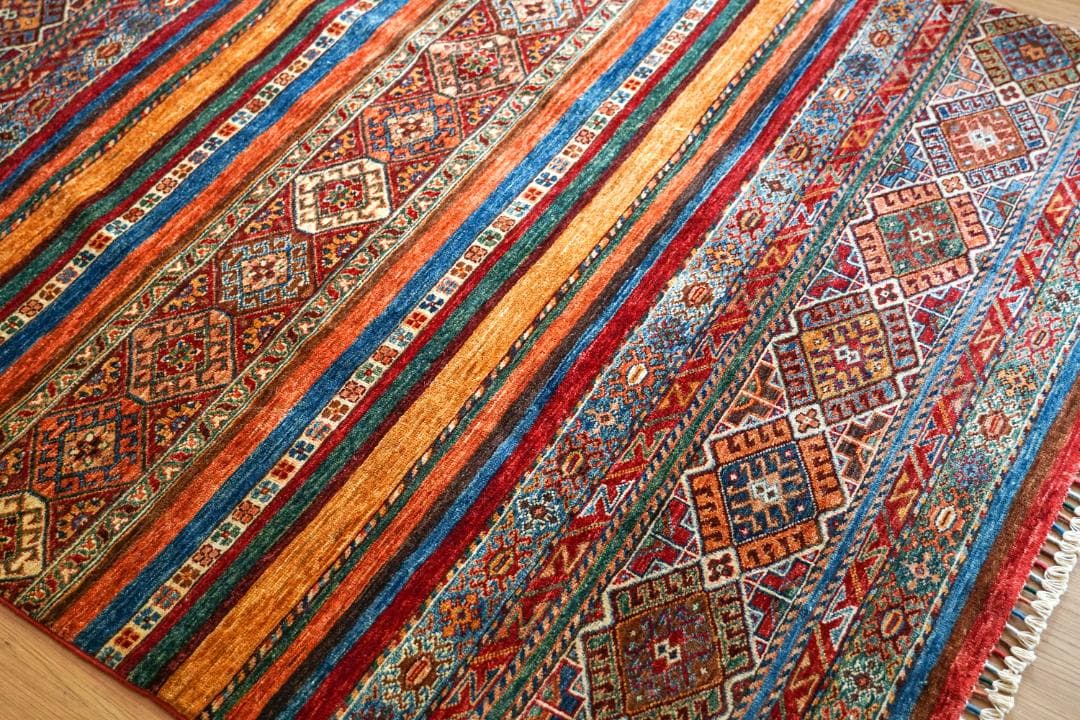 アフガニスタン ガズニーウール 手織り絨毯 ペルシャ