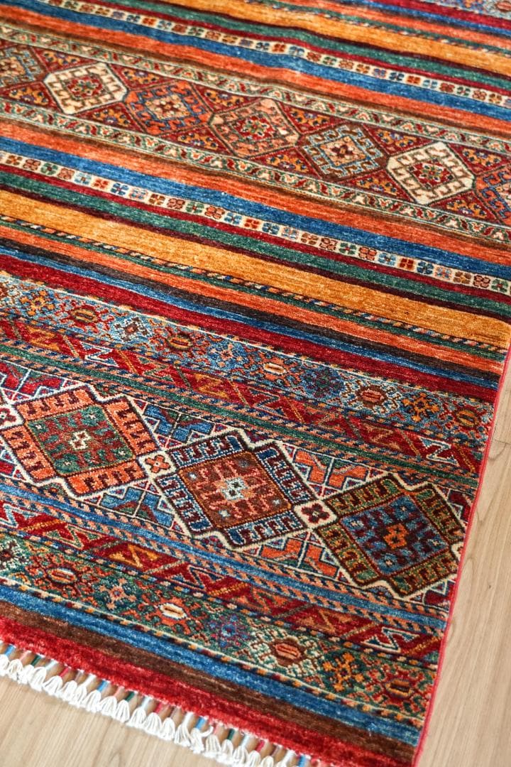 アフガニスタン ガズニーウール 手織り絨毯 ペルシャ