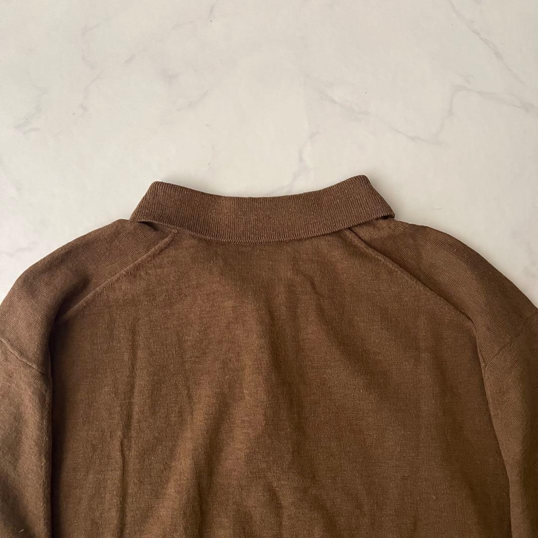 ATON RECYCLED FRESCA ポロ ニット ブラウン 半袖 24年製